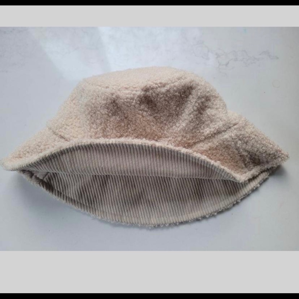 Ivory Sherpa/Corduroy Reversible Bucket Hat